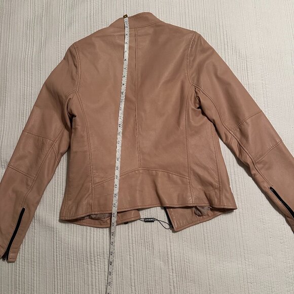 Lavorazione Artigianale Vera pelle (Made in Italy) Blush Pink Leather Jacket - Picture 5 of 7